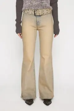 ラグアジェム STUDS BELT FLARE デニム L/BLU 23inchのサムネイル
