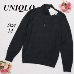 y*n様 33ユニクロUNIQLO エクストラファインメリノウール M長袖ポロセ