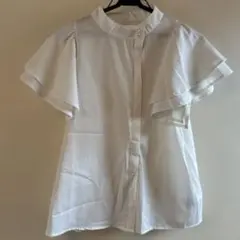 ホワイト フレアスリーブ シャツ Fサイズ