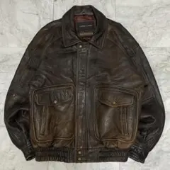 フライトジャケット G-1 レザージャケット 羊革 本革 L 中綿 ブラック