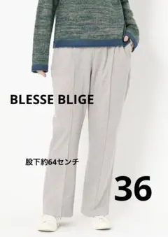新品 BLESSE BLIGE 【洗える】起毛イージーパンツ 丈つめアリ 36