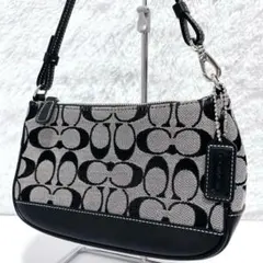 美品✨OLD COACH アクセサリーポーチ シグネチャー キャンバス ブラック