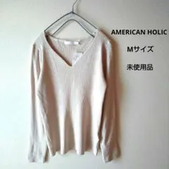 アメリカンホリック ニット リブ ハート衿 プルオーバー