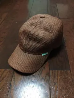 STUSSY　キャップ　麦わら帽子　紺タグ　茶