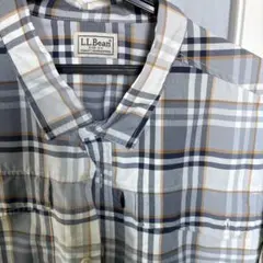 L.L.Bean 長袖チェックシャツ グレー系