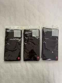 未使用品　ユニクロ　110サイズ 黒　ネイビー（デニム風） レギンス 3点セット