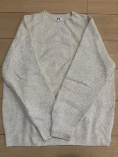 UNIQLO リブ編みニットセーター Mサイズ クリーム色
