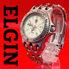 美品 ELGIN デイデイト メンズ 腕時計 シルバー 稼動品 新品電池のサムネイル