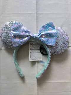 東京ディズニーリゾート　ブルー　スパンコール　カチューシャ　ミニー