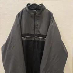 【CHEETAH】ナイロンJKT　古着　モノトーン 黒　薄手　無地 XL