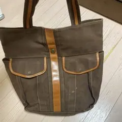 ブラウンキャンバストートバッグ