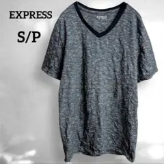 EXPRESS【S/P】グレー杢 Vネック 半袖 Tシャツ レディース シンプルのサムネイル