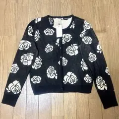 レトロガールバラ柄 カーディガン M 未使用