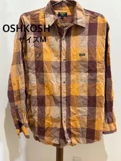 OSHKOSH オシュコシュ チェックシャツ M 長袖 コットン ブラウン系