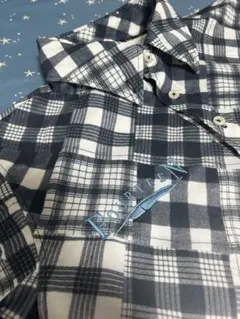 FOURTEN チェック柄 半袖シャツ グレー/ホワイト