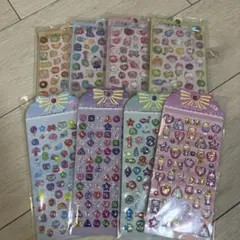 【新品】3D ぷくぷくシール 8枚セット 人気 ぷっくり シール帳 立体 夜光