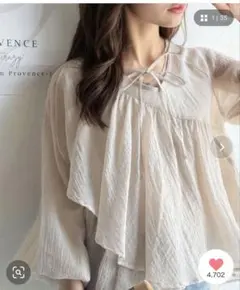 classical elfシアーアシメフリルブラウス