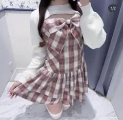 evelyn リボンボレロ　ワンピース　ピンク11/9〆【即日発送】