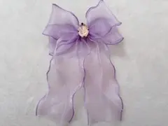 ヘアリボン クリップ ラプンツェル ディズニー プリンセス 薄紫 パープル