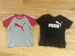 PUMA Tシャツ 2枚セット (グレー/レッド・ブラック)