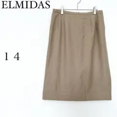 エルミダ　ELMIDAS タイトスカート　ウール混　L相当　膝丈　ベージュ系のサムネイル
