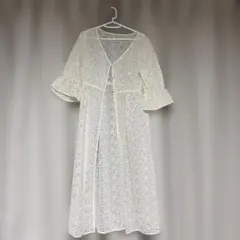 JILLSTUART レース ロングカーディガン 五分袖 ホワイトのサムネイル