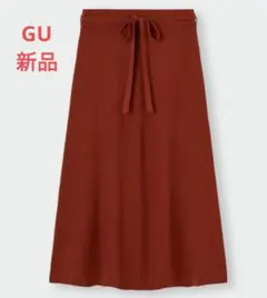 GU　ジーユー　フレアニットスカートZ　レッド　Sサイズ