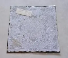 未使用 汕頭 スワトウ リネン100% 刺繍 ハンカチ 麻