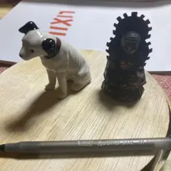 ビクター犬と仏像の置物セット２点