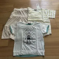 新品☆コムサイズム　女の子半袖Tシャツ＋キュロットスカート３枚セット110㎝①のサムネイル