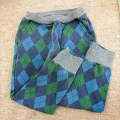 【110】アーガイル柄パンツ ジョガーパンツ ブルー グリーン