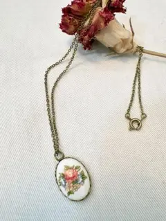 フラワー　ビンテージ　ペンダント ネックレスデッドストックpêche