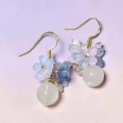 82.揺れるピアス・フラワーピアス・Silver925アレルギー対応ハンドメイド