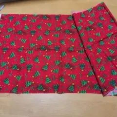 クリスマスツリー柄 赤