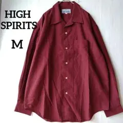 HIGH SPIRITS バーガンディ 長袖シャツ L オシャレ上品