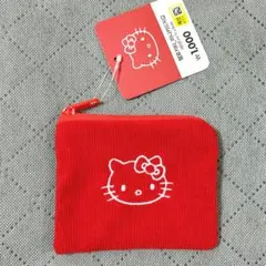 韓国 ダイソー キティ コーデュロイポーチ ミニ財布