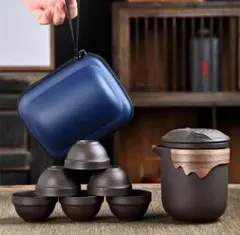 【新品未使用】高級感漂う　茶器セット 陶器製 急須と茶杯6個