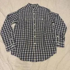 1990's Eddie Bauer L/S shirt check blue - メルカリ