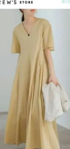 スピックアンドスパン　ベージュロングワンピース サイズ38 半袖25SSタグ付き