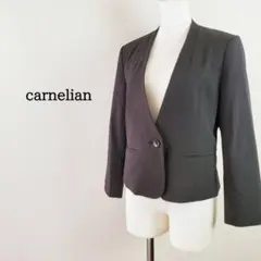 カーネリアンcarnelianきれいめノーカラーテーラードジャケット黒ブラックMのサムネイル