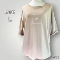 Lee リー Tシャツ カットソー ベージュ 刺繍 ロゴ オーバーサイズ Lのサムネイル