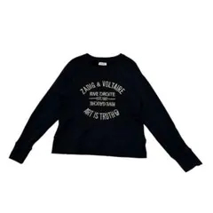 ザディグ エ ヴォルテール　 トレーナー　黒　ロゴ入り　刺繍　クルーネック