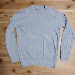 【カシミア混】UNIQLO グレー ケーブルニットセーター M
