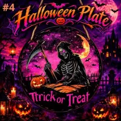 #4 ハロウィン プレート 壁掛け 飾り 死神 パンプキン インテリア雑貨
