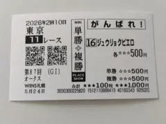 コピー馬券】ジュウリョクピエロ JRA 第87回オークス がんばれ馬