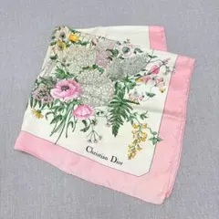 Christian Dior クリスチャンディオール シルク 花柄 スカーフ
