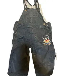 DOUBLE-B オーバーオール　ロンパース　ブラック　80