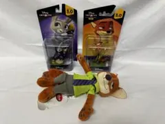 3点セット ズートピア フィギュア ぬいぐるみ ニック ジュディ