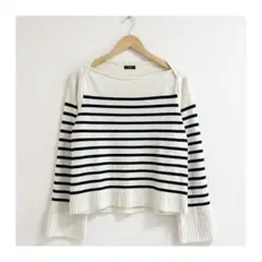 m780_ヴェルメイユ 定価2.6万✨毛100% ボーダーニット ウール