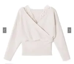 GRL❤︎ レースドッキングカシュクールニットトップス[at1082]